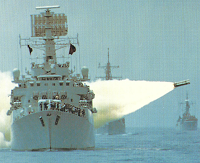 HMS Fife firing a Seaslug missile.